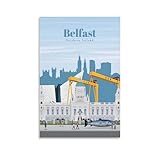 Fbaoda Belfast Nordirland-Poster, Vitger, Reiseposter, 