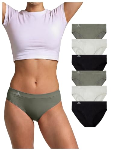 Image of Balanced Tech Moisture Wicking Underwear for Women, Seamless Workout Hipster Brief Bikini Panties