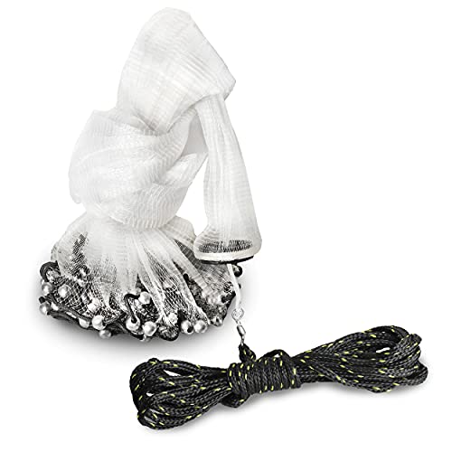 Wide Open Premium Casting Net, Mesh Cast Net, Bait Net, Superior Throw Net, Fishing Bait, Castnet, Catch More Fish, Bait Traps, 1Lbs/Ft General Bail 5Ft #TOP2