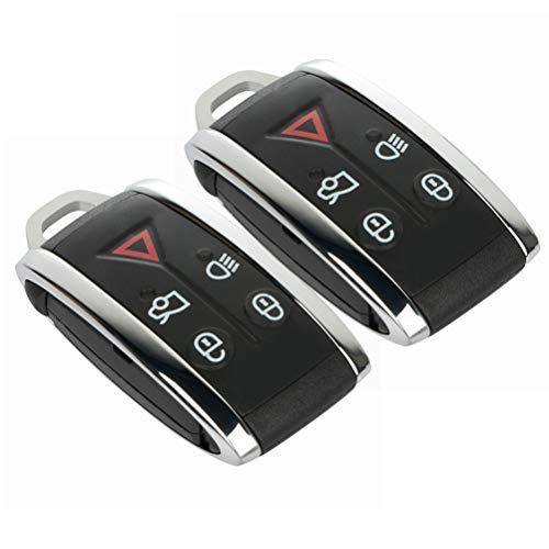 KEYALL 2 Pack 5 Buttons Remote Control Car Key Fob 2012 Fit for Jaguar XF 3.0L,2009-2010 Fit for Jaguar XF 4.2L KR55WK49244,C2P17155