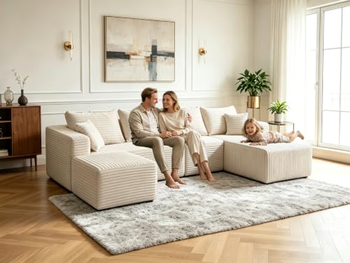 Image of 118 Inch Oversized U-Shaped Boneless Cloud Sectional Couch
