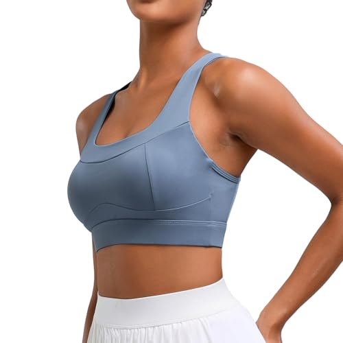 Image of High Impact Sports Bras for Women Running Bra Workout Bra U Back Sports Bra Scoop Neck Padded