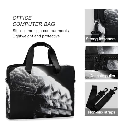 Bolso maletín para laptop con estampado calaveras miniatura 5