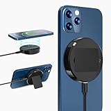 【Magnetisches Kabelloses Ladegerät für iPhone 12】Wireless Charger ist mit MagSaf-e lässt sich perfekt an der Ladespule auf der Rückseite des iPhone 12, iPhone 12 Pro, iPhone 12 Mini und iPhone 12 Pro Max einrasten und zentrieren. Bei starker Adsorption stabil und effizientes Aufladen.