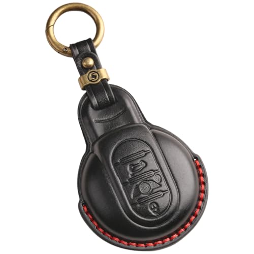 【smasol】互換品 MINI キーケース 本革 キーカバー ミニ Fシリーズ F60 F56 F55 F54 クーパー クーパーS クロスオーバー COOPER CROSSOVER キーカバー 専用設計 全面保護 (TypeA(高級), ブラック)