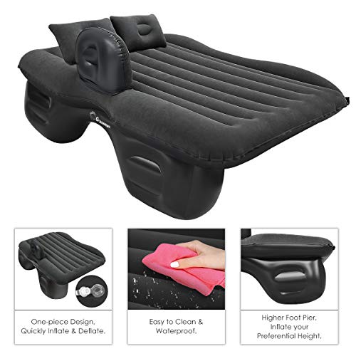 Inflatable Car Air Mattress, One-pece Backseat Air Bed with Air-Pump, Portable Car Travel Bed with Two Pillows Fits Most Car Models for Camping Travel, Hiking, Trip and Other Outdoor Activities - Thumbnail 7