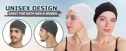 PAROPKAR 100% Cotton lycra Skull Caps Lightweight Beanie Sleep Hats Breathable Helmet Liner Cap Biking Cycling Cap for Unisex