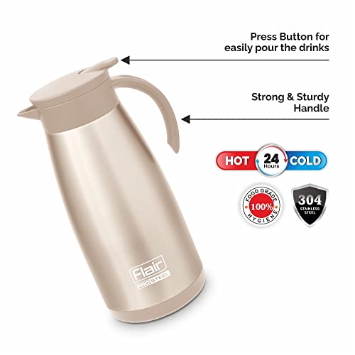 Image of Flair Cafe Vacuum Insulated Steel Kettle 1500 ML (Gold)