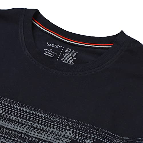Image of Van Heusen Men Athleisure Regular Fit T-Shirt - Cotton Rich - Crew Neck, Long Sleeve, Printed