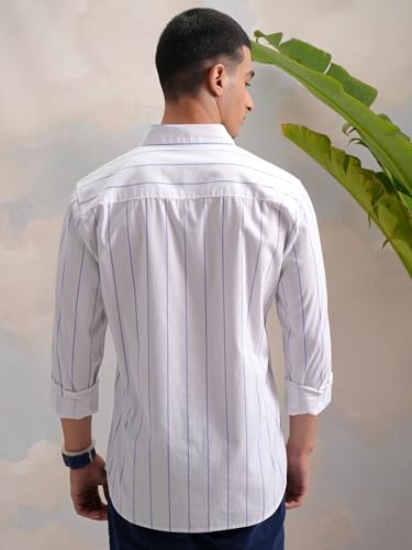 Image of Highlander Men's Slim Fit Striped Shirt | Full Sleeves | Everyday Wear Stylish Shirt for Men