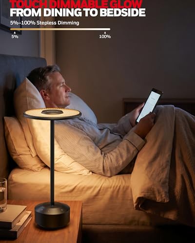 Image of Honeywell Rechargeable Table Lamp, 5000mAh Cordless Dimmable Accent Light