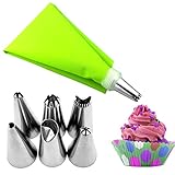 delr Juego de manga pastelera y encaje - Boquilla y manga pastelera - Accesorios de decoración de pasteles para galletas, cupcakes, herramientas de decoración de repostería con acoplador