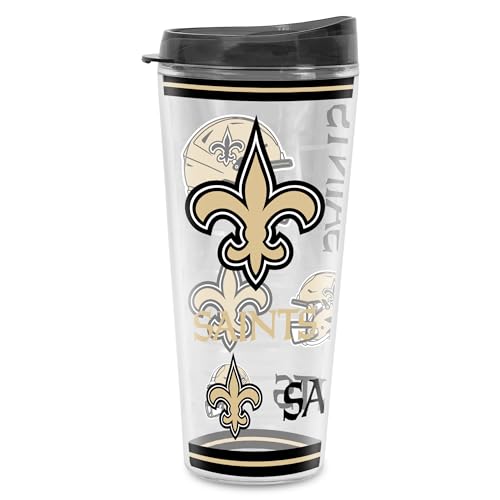 Image of Rico Industries NFL Football New Orleans Saints Double Wall 20oz Tritan Tumbler