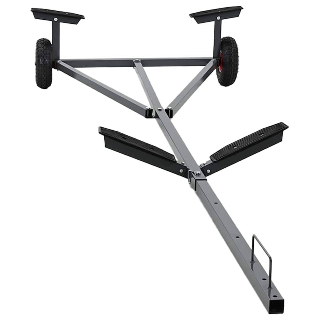 vidaXL Remolque para Barcos Plateado 302 x 107 x 42 cm Acero, Innovaciones para jardín y terraza, Remolque Exterior Duradero, transportador de Botes, Estructura de Acero