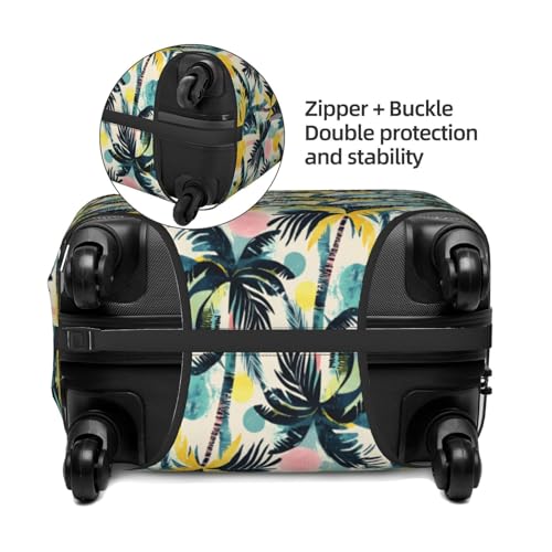 Luggage Cover Protector - Hawaii Plant Silhouette Print Fit 29-32 Inch Suitcase Covers for Luggage3