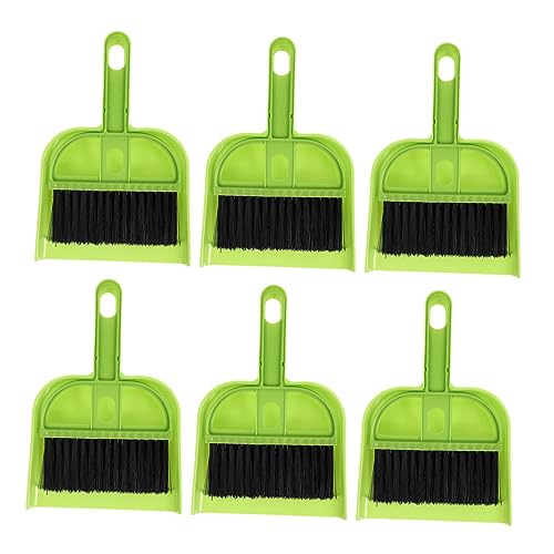 COLLBATH Indoor Broom and Dustpan Set 6 Pack Mini Cleaning Broom Dustpan and Set Compact Cleaning Kit