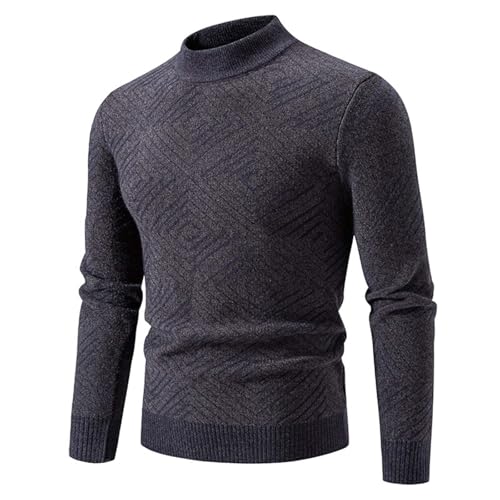 Men's Mock Turtleneck Long Sleeve Sweaters Slim Fit Casual Knitted Half Neck Thermal Lightweight Pullover Sweater
