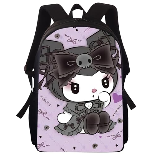 YCVBCY Kurommi Zaino per Bambini Print Zaino Casual 3D Borsa da Scuola Cartoon da Viaggio Scuola...