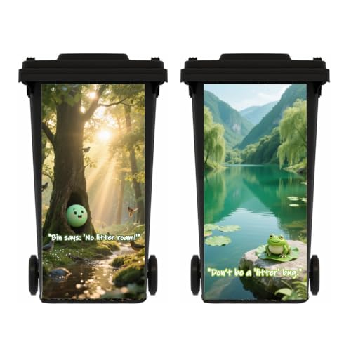 XZTRFB Pegatinas de contenedor de Ruedas 2 sábanas, calcomanía Decorativa de tacón de Polvo Auto Adhesivo de Bosque para casa, Nevera, Pared, al Aire Libre en Interiores