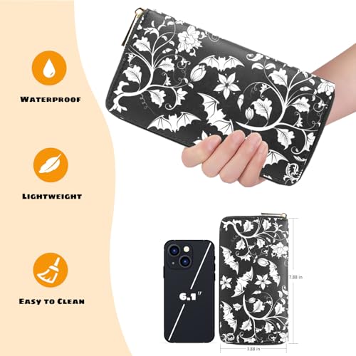 Womens Wallet PU Leather Long Purse Credit Card Clutch with Zipper Coin Purse4