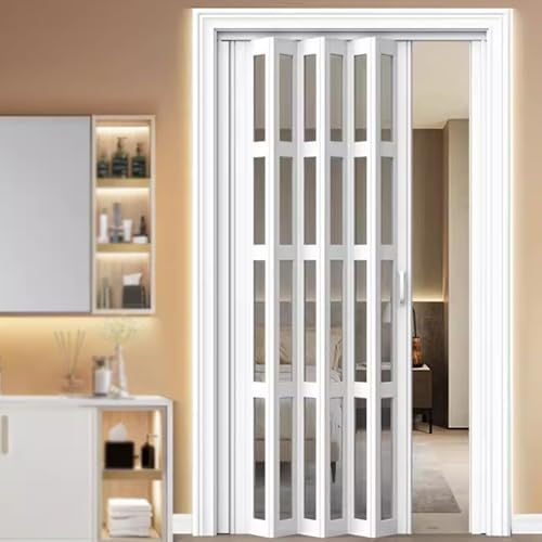 Porte AccordéOn Portes AccordéOn PlisséEs IntéRieures, Portes De Placard Pliantes Porte Coulissante IntéRieure en Aluminium avec Serrure,Panneau De Porte...