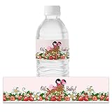 15PCS Baby Shower Stickers Girl Strawberry Water Bottle Labels for Strawberry Theme Baby Shower Favor (African American)