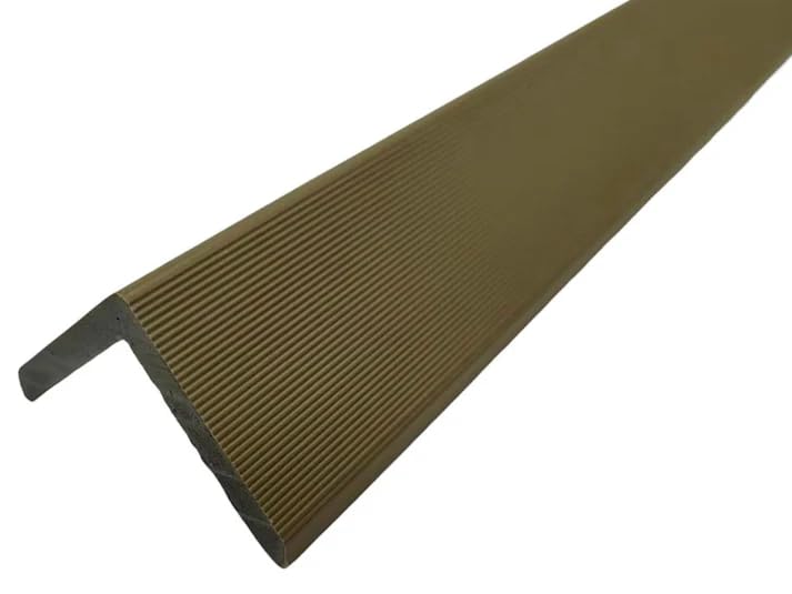 WPC Composite Angle Trim 290CM Pack of 10 Outdoor Corner Edge Trim for Slatted Wall Panels Decking Boards (Khaki)