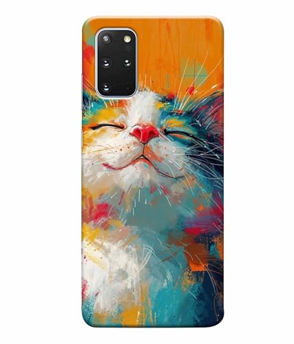 Image of Printed Hard Back Case Cover & Compatible for Samsung Galaxy S20 Plus | Cat Painting Art (Multicolor) - D1191
