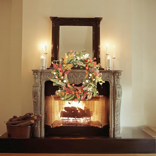 22 Inches Farmhouse Style Plastic Simulation Fall Wreaths for Daily Autumn - image 9