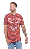Disturbed Men's Scary Face (Dip-Dye) Tie Dye T-Shirt Small Red