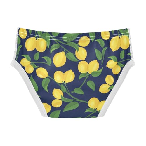visesunny Boys Cotton Underwear Yellow Lemon with Green Leaf Printed Toddler Soft Training Briefs Size 2T-8Y for Kids2