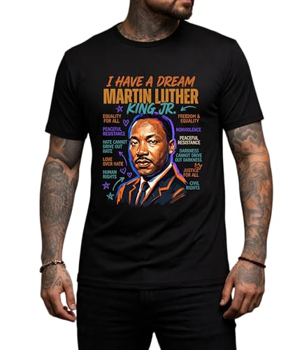 Martin Luther King Day MLK Day Unisex T-Shirt - I Have a Dream Black | Large