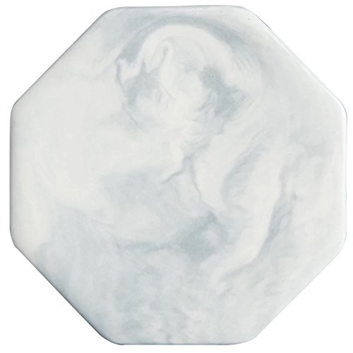 SVY White Marble Coasters Set for Drinks, Used for Your bar and Home Party in Christmas Event&Gifts (Set of 2, Octagon)
