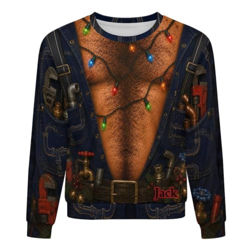 Hairy Chest Plumber Overalls Print, alternative view 3