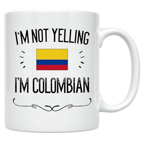 Taza de cerámica blanca 11 oz con diseño colombiano miniatura 1
