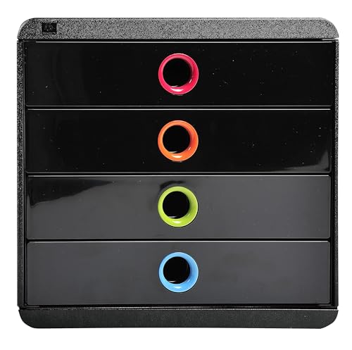 Exacompta - Réf. 314498D - POP-BOX - Caisson 4 tiroirs fermés pour document A4+ - Dimensions...