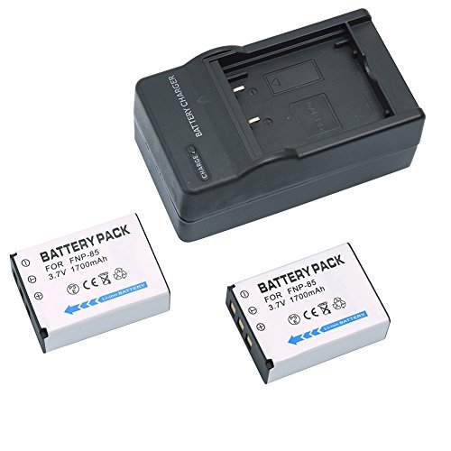 mondpalast@ 2X Reemplazo batería Li-ion NP-85 NP85 1700mah + cargador para Fuji Fujifilm FinePix S1 Finepix F305 , SL240 , SL260 , SL280 ,SL300 , SL305 , SL1000