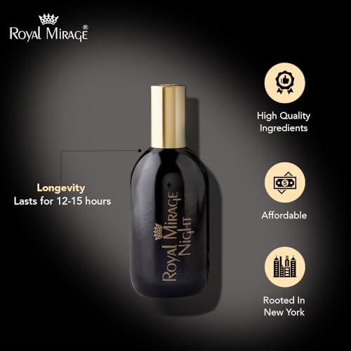 Image of Royal Mirage Night Eau De Cologne for Men | Long-Lasting Perfume | Refined Nocturnal Fragrance | Fresh Greens, Floral & Musky Depth | Evening Versatility | Perfume for Man | 120ml