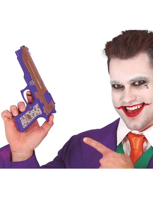The Joker Style Fancy Dress Purple Plastic Prop Gun 30cm