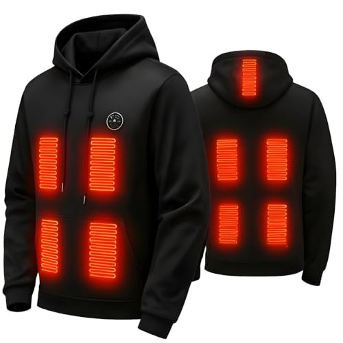 GOSEAGOTOFUN Heated Jacket Mens Womens Unisex Winter Warm Heated Hoodie Lightweight Hooded Sweatshirt for Outdoor Workout 01-Black X-Small - image 3