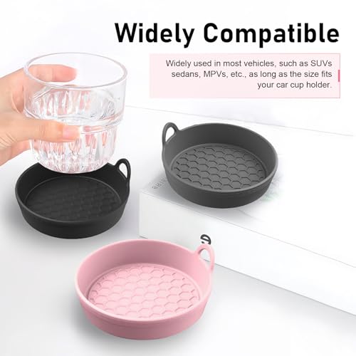 Portavasos de silicona para carro 4 piezas negro miniatura 4
