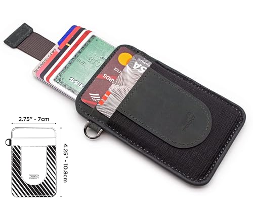 Image of POCKT Card Holder Wallet For Men and Women - Slim Minimalist Front Pocket Wallet Elastic Credit Card Holder Genuine Leather RFID Blocking Card Case Wallets