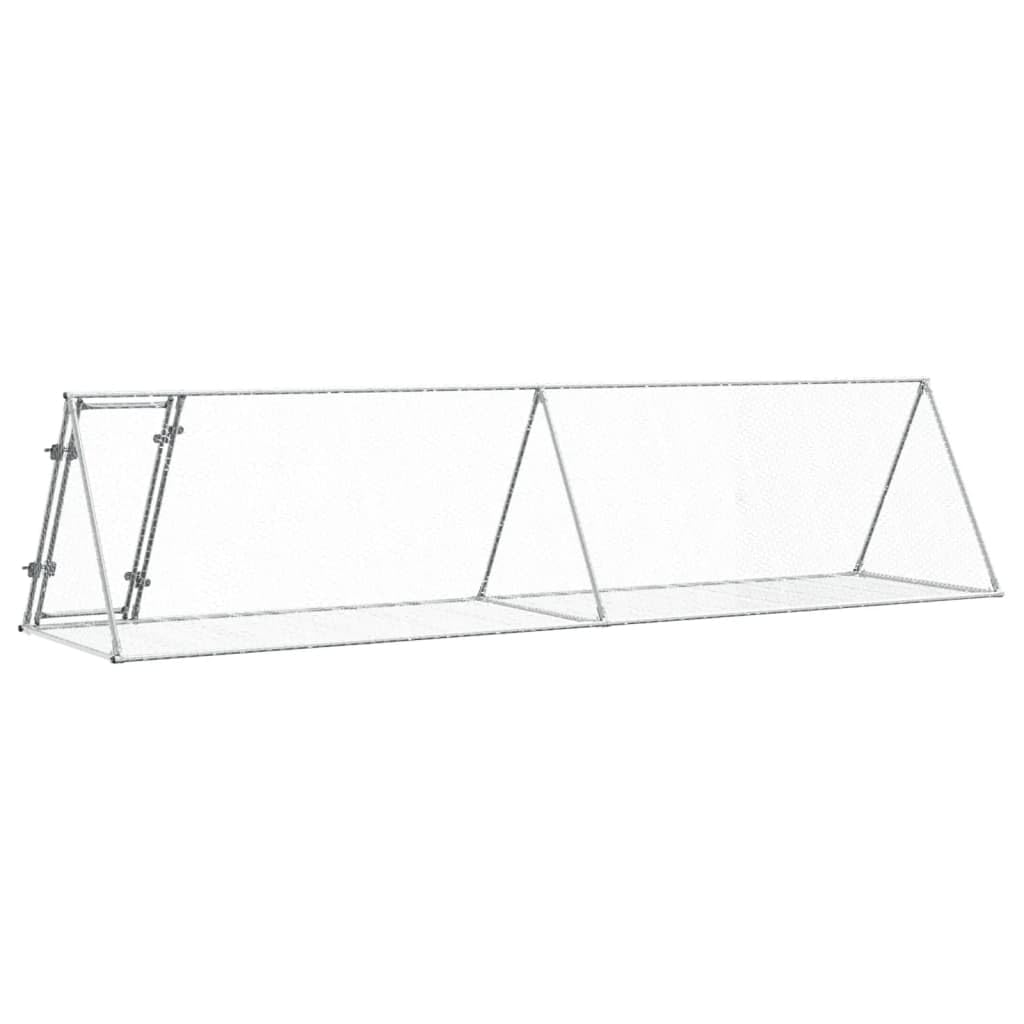 Homgoday Jaula para conejos plateada 400 x 105 x 91 cm de acero galvanizado, decoración de muebles, muebles de interior/exterior para salón, oficina