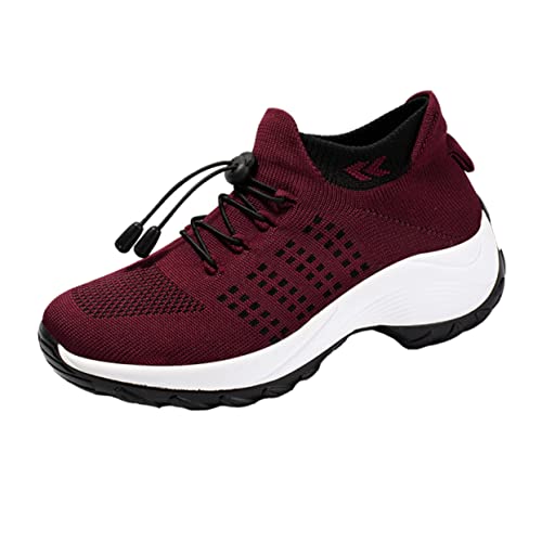 BESPORTBLE 1 Par Zapatillas Deportivas de Mujer de Malla Tejida Casual y Transpirable Zapatillas de Baile y Running Color