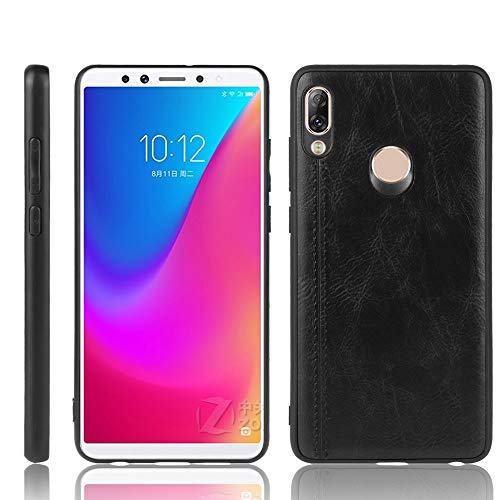 Jiajihua Funda Compatible con Lenovo S5 Pro,Compatible con Lenovo S5 Pro 4G L58041 [PU Textura de Cuero] [PU+PC+TPU] Funda Protectora de cámara 3 en 1 Black