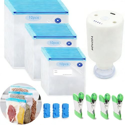 Momoda Sous Vide Cooking Bags 30 Pcs With Electric Pump