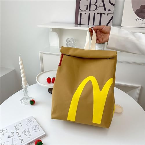 Dqxyctxc Funny Classic Paper Bag Backpack Retro Fashion Large Capacity Backpack Casual Canvas Bag Funny Gift For Women Men thumb #1