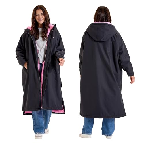Snuggz Oversized Dry Changing Robe Black & Pink Women Adult S/M