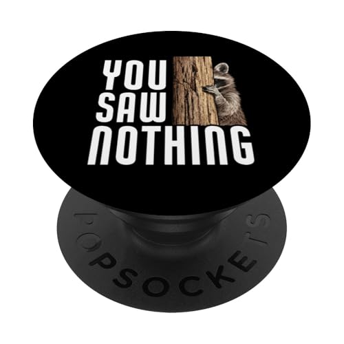 No Viste Nada Divertido, Basura, Panda, Amante del Mapache, Humor PopSockets PopGrip Adhesivo