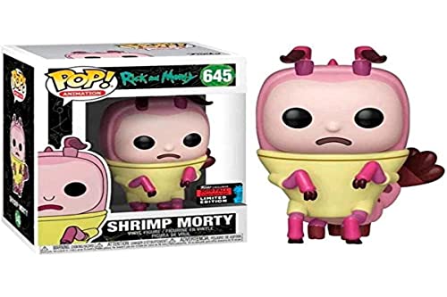 En Oferta Funko Pop! Rick And Morty Shrimp Morty 645 Nycc Shared Sticker Exclusive